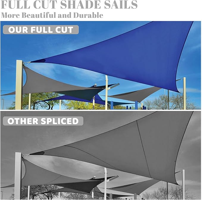 SUNLAX Custom Size 10'x18'x20.6' Beige (Cream) Sun Shade Sail Right Triangle UV Block Sunshade for Backyard Yard Deck Patio Garden Outdoor Facility (Customized)