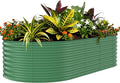 Garvee Galvanized Raised Garden Bed Outdoor, 8x4x2 ft Metal Planter Box for Flowers Vegetables, Rust-Resistant Raised Garden Beds for Gardening, Easy Assembly Outdoor Garden Box & Planters, Green