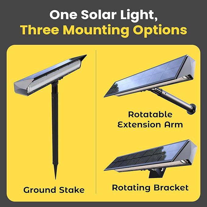 Brighticonic Solar Sign Lights Outdoor – LED Solar Sign Light for House Numbers & Real Estate Signs – 13" Warm White Floodlight, IP65 Waterproof, Dusk to Dawn Solar Mailbox Light