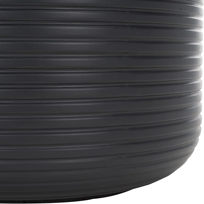 SAFAVIEH Outdoor Collection Nardo Black Cement Ficonstone Planter Pot