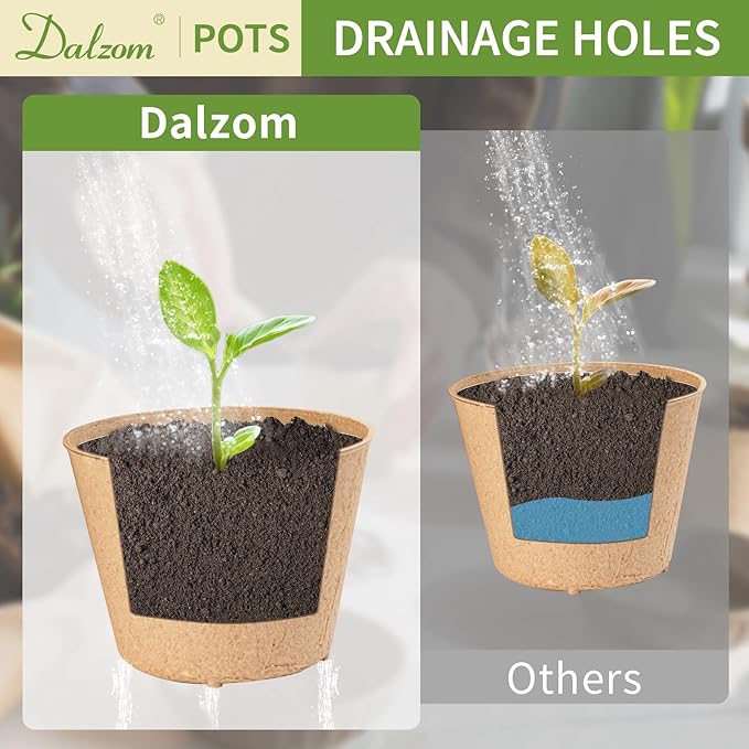 Dalzom® 60Pcs 4” Peat Pots with 60Pcs Plant Labels, Biodegradable Pots for Seedlings with Drainage Holes, Garden Plant Nursery Pots Seed Starting Trays