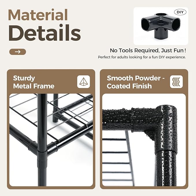 Bamworld Plant Stand Indoor Outdoor 11 Tire Tall Large Metal Plant Shelf Multi Tier Flower Stands Garden Shelves Wooden Plant Display Holder Rack for Living Room Corner
