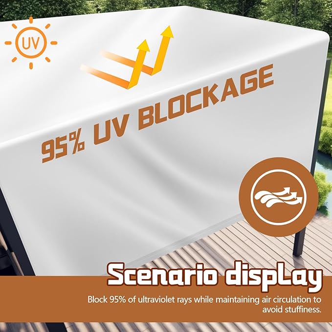 Universal Pergola Replacement Canopy Outdoor Canopy Shade Cover Waterproof Shade Top Cover for Outdoor Patio Porch Backyard (14 x 10 ft,Beige)