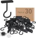 30Pack Ceiling Hooks Bulk 2.5in for Hanging Plants Black