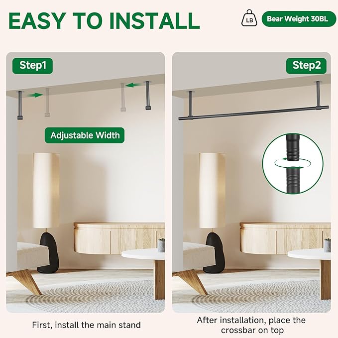 Hanging Planters Rod – Plant Hanger Indoor for Window Ceiling, Hanging Plant Shelf for Wall Planter House Plants, Plant Shelves Metal Holder Bar 31.5In Black (Pots, plants, chains not included)