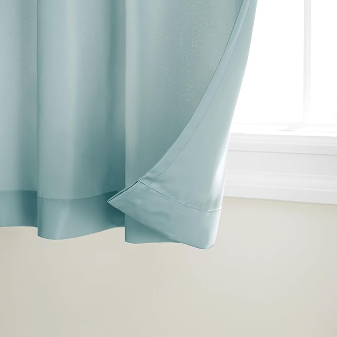 Town & Country Basics Cabana Solid Heavyweight Indoor Outdoor Curtains, Light Filtering Opacity with Grommet Top, Water Repellent, 2-Pack Set, 54"x120", Blue