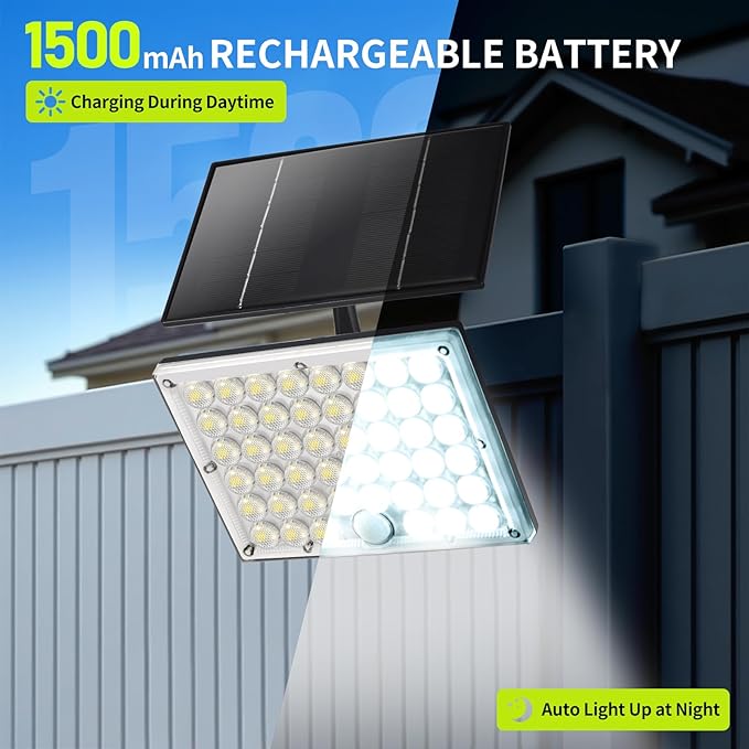 2pack 184 LED Solar Motion Lights Outdoor, Solar Wall Lights Outdoor Waterproof with 3 Modes Adjustable, Dusk to Dawn Solar Powered Security Light, Auto On/Off, for Porch, Patio