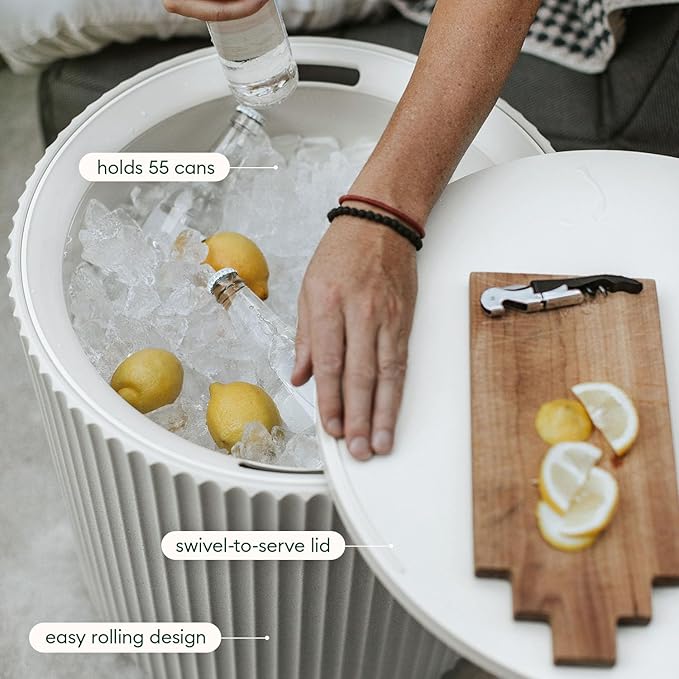 Veradek Outdoor Cooler Side Table - 2 in 1 - Designed for use as Outdoor Side Table, Patio Decor and Ice Chest