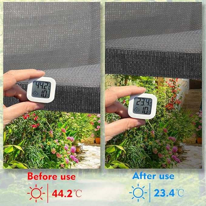 90% Shade Cloth Sun Shade Fabric for Patio Garden Pergola Shade Cover Canopy with Gromments (Grey, 10X10 FT)
