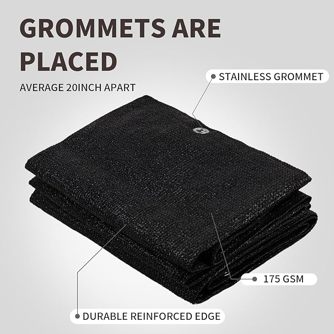LOVE STORY Custom Size 3.3'x17' Black Balcony Privacy Screen,UV Block Privacy Fence Screen,90% Shield for Outdoor Pool Garden Apartment Railing