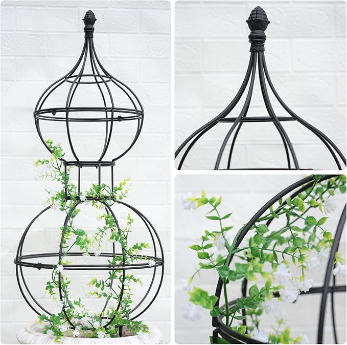 47"x17" Metal Obelisk Trellis for Climbing Plants | Unique Outdoor Support for Rose Bushes and Tall Vines | Durable & Weather-Resistant Garden Decor
