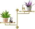 Window Rotating Plant Stand Shelf Indoor Gold Metal Floating Shelves 2-Tier Wall Mount Plant hanger Holders for Wall Planter Modern Home Decor window sill gifts