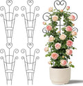 30 Inch Plant Trellis for Climbing Plants Indoor, Outdoor Metal Garden Trellis for Potted Plants, Houseplant Plant Support for Ivy Pothos Monstera Hoya Flower Vine Black Heart (Black-4pcs)