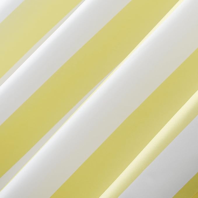Sun Zero Valencia 2-Pack Cabana Stripe Indoor/Outdoor UV Protectant Energy Efficient Grommet Curtain Panel Pair, Yellow, 54" x 95"