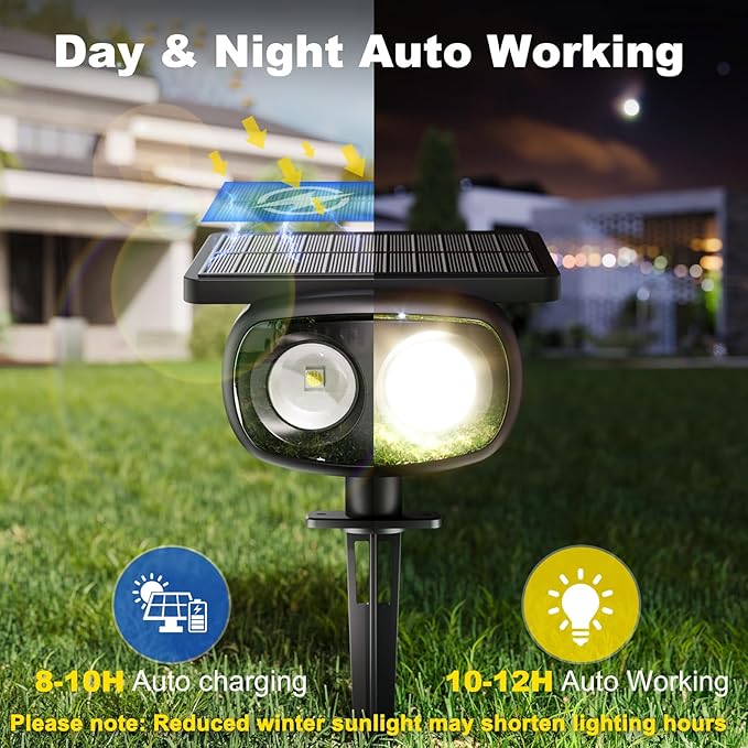 Solar Spot Lights Outdoor Waterproof IP68, RGB Colors Changing Solar Lights with 4 Lighting Modes, Solar Powered Lights Outdoor for Garden Yard Pathway Landscape (4Pack)