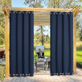 NICETOWN Outdoor Curtain for Patio Waterproof Extra Long 120", Windproof Thermal Insulated Top and Bottom Stainless Steel Grommets Blackout Outdoor Drape for Arbor, Navy Blue, 1 Piece, 52" Wide