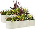 Garvee 2 Pack Galvanized Raised Garden Beds - 8x2x2ft Planter Box for Vegetables, Flowers, Rust-Resistant Garden Box, Easy Assembly Raised Beds, Durable Planters for Outdoor Plants, Beige