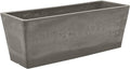 Arcadia Garden Products PSW U45CT Plastic/Stone/Wood Composite Simplicity Window Box, No Drainage Hole (Drillable), 17.5" x 7" x 6", Cement Color