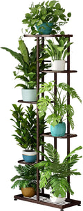 LINZINAR Plant Stand Metal 6 Tier 7 Potted Multiple Flower Pot Holder Shelf Indoor Outdoor Planter Display Shelving Unit for Patio Garden Corner Balcony Living Room Bronze