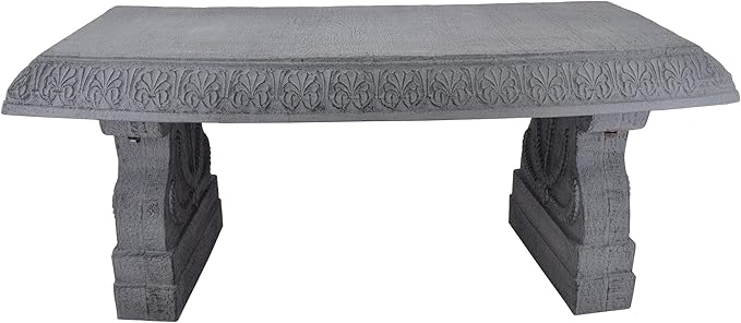 Arcadia Garden Products BE02 Fiberclay Garden, Outdoor Bench, Patio Seating for Front Porch Park Outside Furniture Decor, Gray