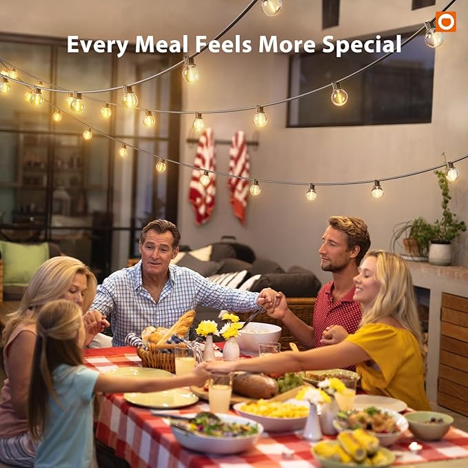 addlon 100FT Outdoor String Lights G40 with Remote, 54 LED Shatterproof Bulbs, Dimmable Patio Globe Lights Waterproof, Hanging Outside Lighting for Backyard, Garden, Deck, Balcony, Porch, Café, Decor