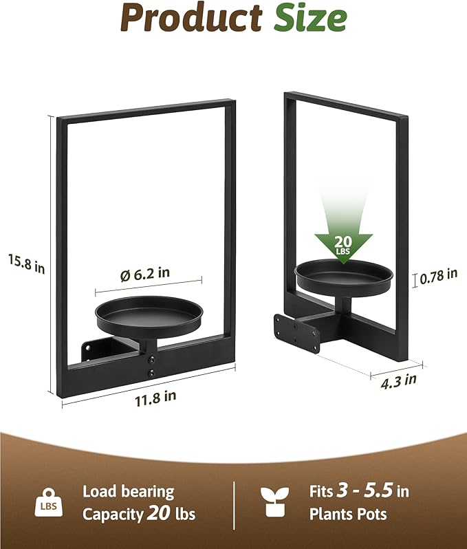 Wall Plant Holder Wall Planters for Indoor Plants Plant Wall Shelf Plant Hanger Indoor Hanging Plant Holder Plant Wall Hanger for Living Room Window Balcony