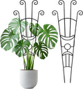 33 Inch Tall Expandable Metal Trellis for Potted Plants, Rustproof Expandable Indoor Outdoor Plant Support Trellis for Climbing Plants, Monstera, Ivy, Hoya with Sturdy Weighted Base (Black)