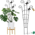 COOMIN 30'' Monstera Plant Support Outdoor, Metal Expandable Plant Supports for Indoor Plants, 2P Garden Trellis for Climbing Plants Indoor - Ivy, Pothos, Philodendron, Hoya