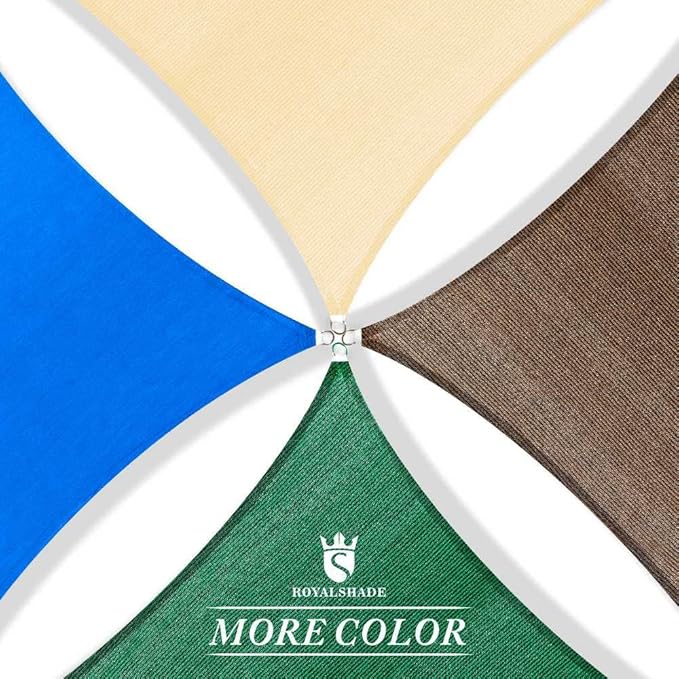 Royal Shade 10' x 20' Beige Rectangle Sun Shade Sail Canopy Outdoor Patio Fabric Screen Awning RTAPR1020 - UPF50+ 95% UV Blockage, Heavy Duty, Water & Air Permeable (We Make Custom Size)