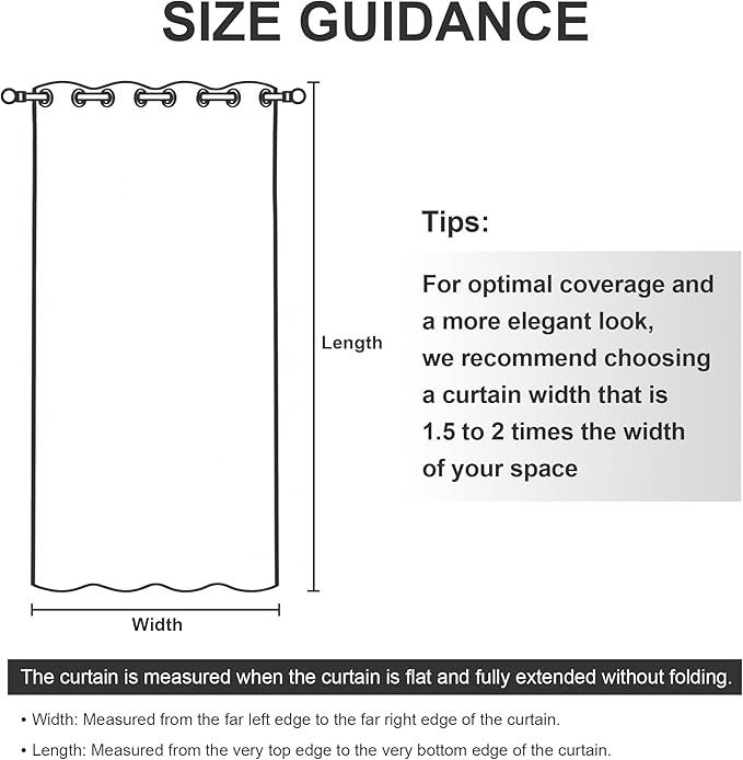 RYB HOME Outdoor Curtains for Patio - Extra Wide Blackout Waterproof Indoor Outdoor Solar Curtains for Balcony Yard Screen Porch Window, 150 inch Width x 95 inch Length, 1 Panel, Mocha