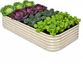 Galvanized Raised Garden Bed 8x4x1.5 ft, 18" Tall Metal Planter for Outdoor Plants Vegetable Herb Leafy Green, Modular Raised Flower Bed with Rust Resistant Coating - Sand Beige