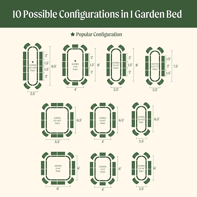 Vego garden 26" Extra Tall Raised Garden Bed Kits, 10 in 1 Modular Raised Planter Box for Vegetables Flowers Fruits Oval Metal Raised Garden-Modern Gray