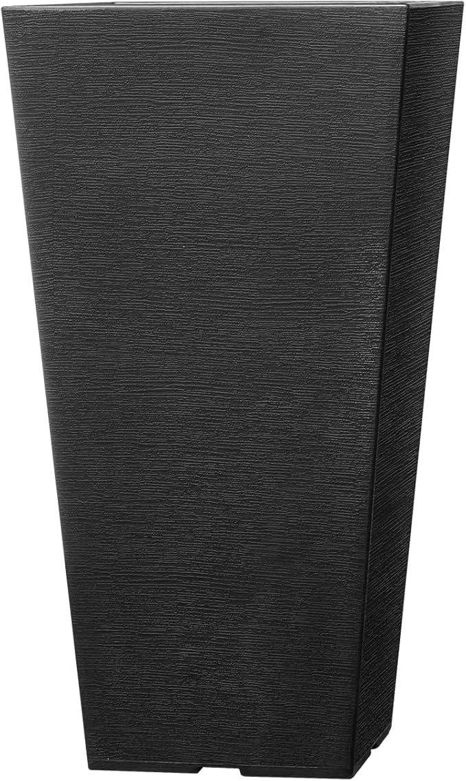 VEVOR Set of 2 Tall Outdoor Planters 22inch, Large Planters for Outdoor Indoor Plants, Black Front Porch Planter Flower Tree Plant Pots with Modern Design and Built-in Drainage