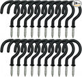 24 Pack Ceiling Hooks for Hanging Plants - 2.2 inches Heavy Duty, Hanging Hooks for Christmas Lights, Cups, Decors - Black Vinyl Coated Screw in Plant Hanger Hook Indoor and Outdoor