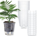 Self Watering Pots for Indoor Plants with Deep Reservoir and High Drainage Holes for Outdoor Plants and Flowers, Bare Root Planter (4.72'',Clear,12 Pcs)