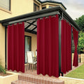 BONZER Outdoor Waterproof Curtains for Patio Privacy Grommet Light Filtering Outside Curtains for Gazebo, Porch, Pergola, Pavilion, 1 Panel, 54W x 108L inch, Red