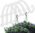 4 Pack 12Inch Plant Hanger, Sturdy Hanging Plant Bracket Hooks Outdoor, Bird Feeder Hanger for Bird Feeders, Planters, Lanterns, Wind Chimes Indoor Outdoor (White)