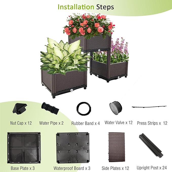 Raised Garden Bed with Legs Planters for Outdoor Plants pots Elevated Garden Boxes Garden Patio Balcony Deck to Planting Flowers Vegetables Tomato and Herbs