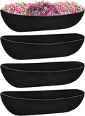 Riare 4 Pack 24 Inch Black Felt Window Box Liners- Fabric Trough Planter Basket Liners Replacement, Non-Woven Hanging Plant Liner for Wall Hanging Basket, Garden Fence Railing (Avoid Bird Nesting)
