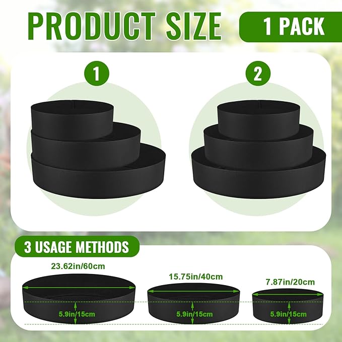 3 Tiered Strawberry Planter for Outdoor Plants, 23.6 Inch Heavy Duty Strawberry Garden Planter Grow Bags, Breathable Non Woven Fabric Raised Garden Bed for Vegetables Flower Herbs Gardening