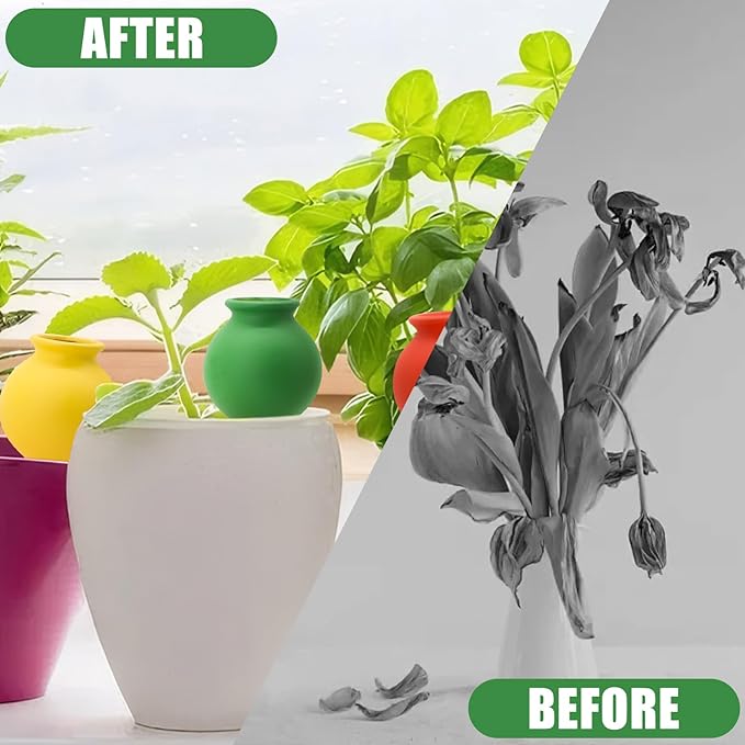 Terracotta Watering Spikes, 4 Pack Self Watering Globes, Slow Release Self Watering Planter Insert, Plant Watering Globes for Indoor and Outdoor Plants