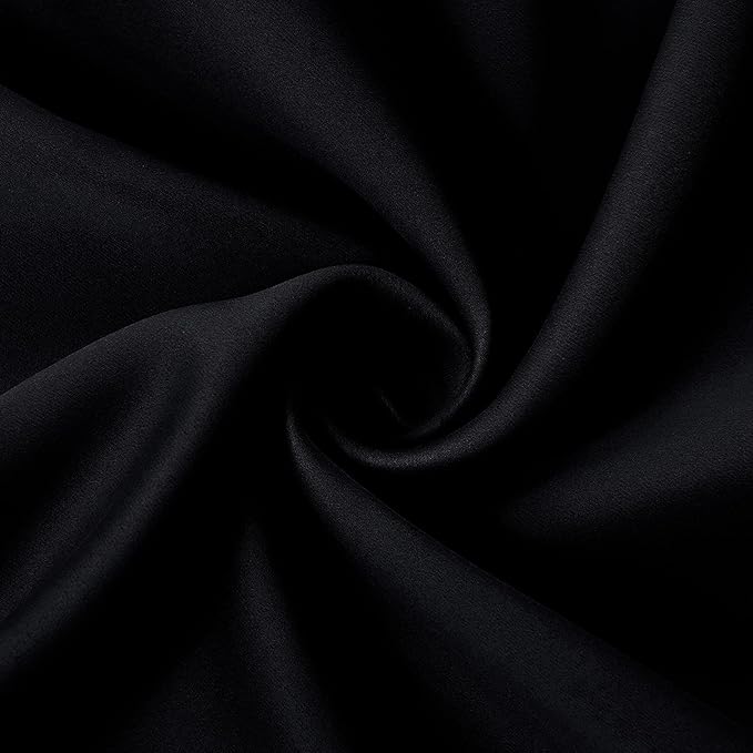 Waterproof Outdoor Curtain W52 x L84 - Grommet Top Sunlight Blocking Window Treatment Drapes Blackout Curtains for Home Bedroom Living Room Outdoor Patio Porch Pergola Cabana Gazebo (Black, 2 Panels)