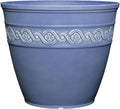 Classic Home and Garden Corinthian Resin Flower Pot Planter, Slate Blue, 8"