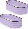 Plant & Plot Galvanized Raised Garden Beds Outdoor // 4×2×1 ft (2-Pack) Planter Raised Beds for Gardening, Vegetables, Flowers (Lavender) // Large Metal Garden Box