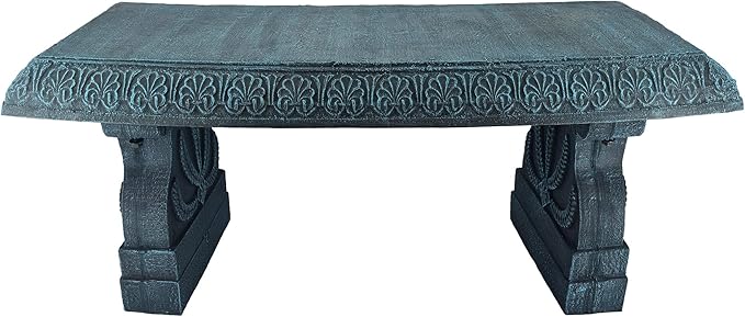 Arcadia Garden Products Outdoor Fiberclay Garden Bench for Patio, Porch, Park, Lightweight and Durable Outside Furniture Decor, Brushed Teal