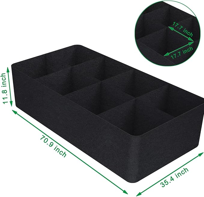 KLEWEE Fabric Raised Garden Bed, 128 Gallon 6 x 3FT Garden Growing Bags for Planting Vegetables, Flowers and Herbs, Breathable Plant Bed Large Grow Planter Bags 8 Grids