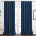 NICETOWN Blackout Curtains 84 Inch Length, Thermal Insulated Curtains for Bedroom Grommet Energy Saving Room Darkening Drapes for Living Room Window, 1 Panel, Moroccan Blue, 66" W x 102" L