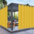 PureFit Outdoor Curtains for Patio Waterproof Weatherproof, UV Resistant Outside Curtains for Gazebo, Front Porch, Pergola, Sun Blocking Privacy Curtain, 100W x 84L inch, 1 Panel, Yellow