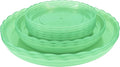 12Pcs Clear Plant Saucer, 6 8 10 Inch Durable Plastic Plant Tray, Round Plant Pot Saucers, Drip Tray for Indoor and Outdoor Garden, Green