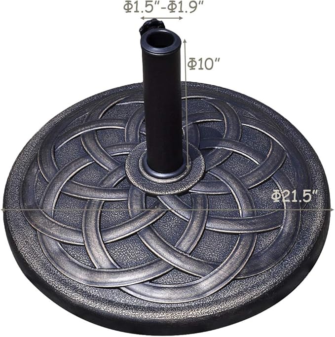 Giantex 43lbs Patio Market Umbrella Base, Heavy Duty Outdoor Stand, Cast Iron Umbrella Holder for Garden Beach, Classic Round Umbrella Standing Deck Porch